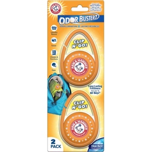 image:imageArm amp Hammer OdorBusterz ClipMATE Clean Burst 4 Count  ClipOn Odor Absorber with Baking Soda Carabiner Clip for Gym Bags Backpacks amp Travel Gear2 Count Pack of 1