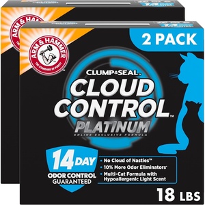 image:imageARM amp Hammer Clump amp Seal Platinum Cat Litter MultiCat Clumping Litter Forms RockHard Clumps Powerful Odor Eliminators with Baking Soda 14Day Odor Control 18 lbs Pack of 218 lbs Pack of 2